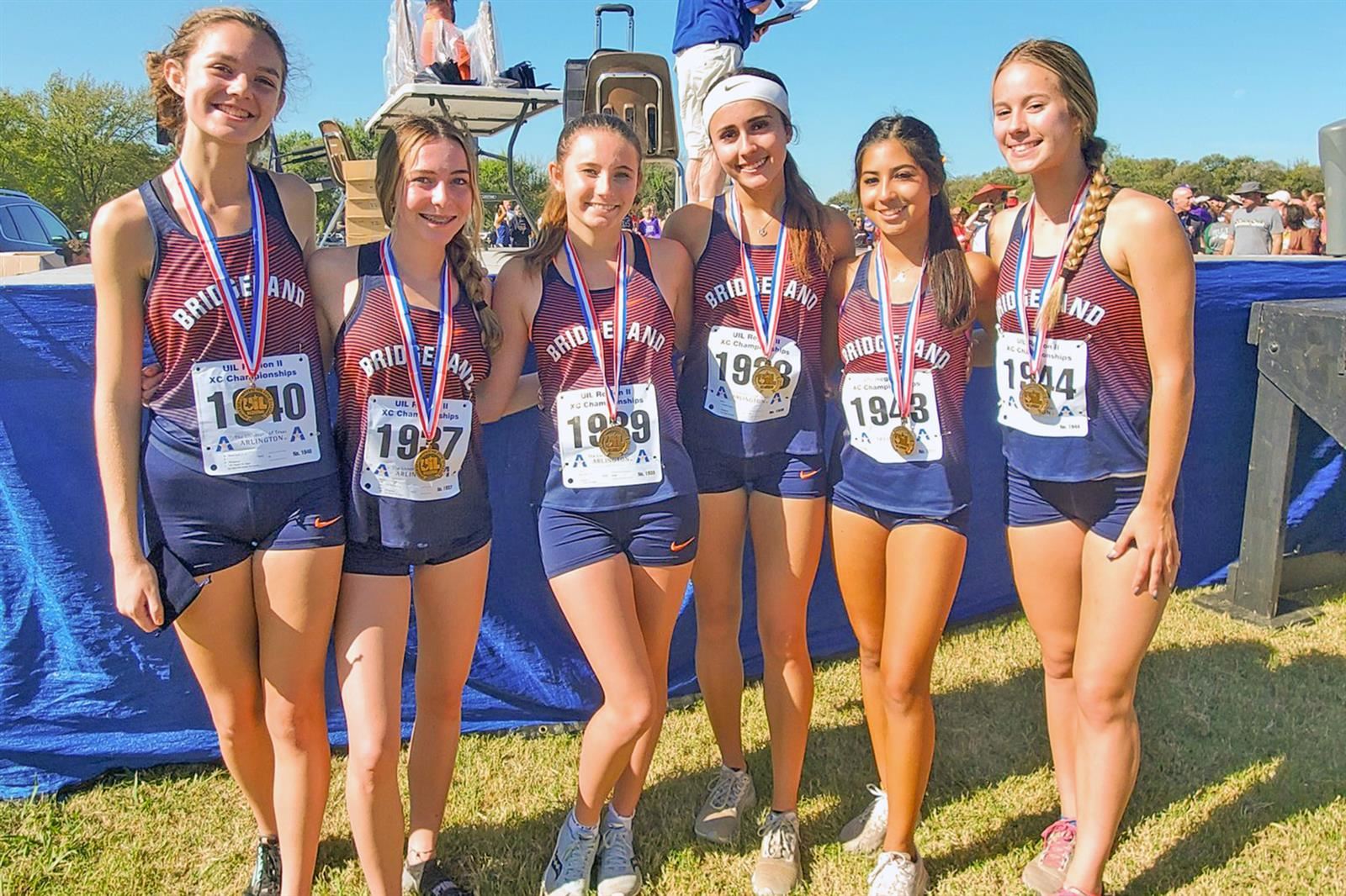 The Bridgeland girls’ cross country team finished overall at the Region II-6A Cross Country Meet.